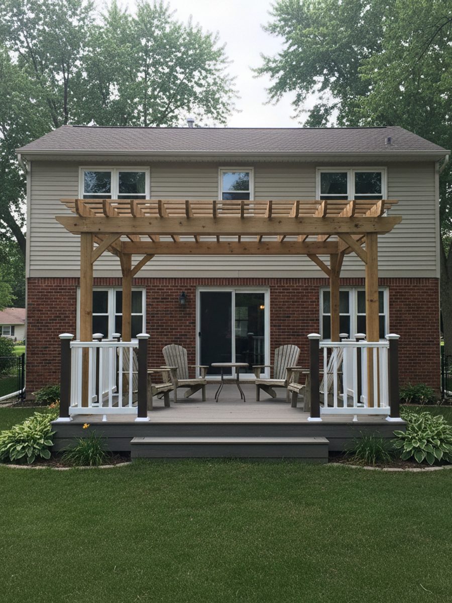 Custom Deck Design completed by Majestic Deck Solutions in Verona, WI